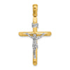 14K Two-tone Polished Crucifix Charm