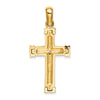 14K Scroll with Double Endcaps Cross Charm