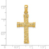 14K Scroll with Double Endcaps Cross Charm
