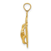 14K 3-D KEY WEST Reversible Flip Flops Pendant