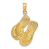 14K 3-D KEY WEST Reversible Flip Flops Pendant