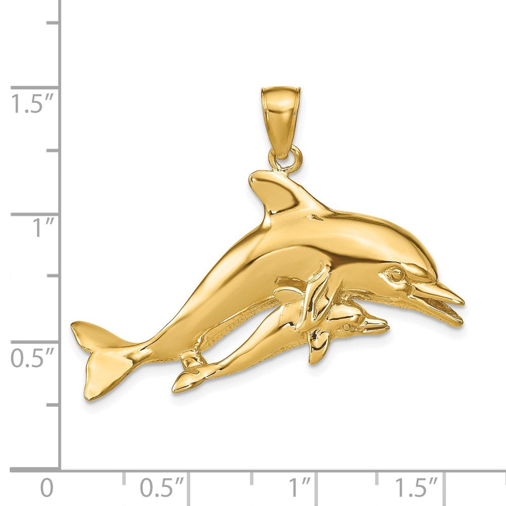 Gold Polished Dolphin Pendants