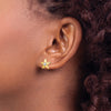 14k w/Rhodium Starfish Post Earrings