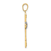 14K with White Rhodium Diamond-cut Cross and Infinity Pendant
