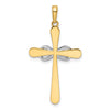 14K with White Rhodium Diamond-cut Cross and Infinity Pendant