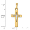 14K and White Rhodium Diamond-cut Cross Pendant