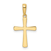 14K and White Rhodium Diamond-cut Cross Pendant