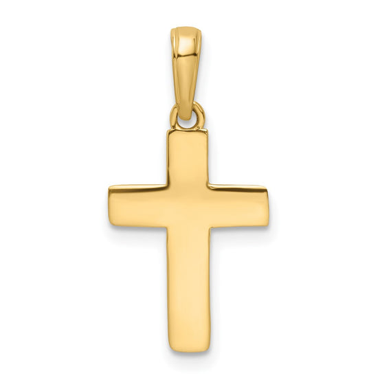 14K w/Rhodium D/C Cross Pendant