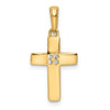 14K w/Rhodium D/C Cross Pendant