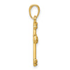 14K and White Rhodium Diamond-cut Budded Cross Pendant