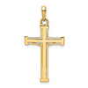14K and White Rhodium Diamond-cut Crucifix Pendant