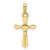 14K and White Rhodium Diamond-cut Cross Pendant
