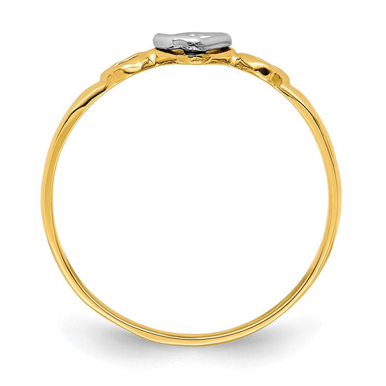 14k Two-tone Hearts Ring