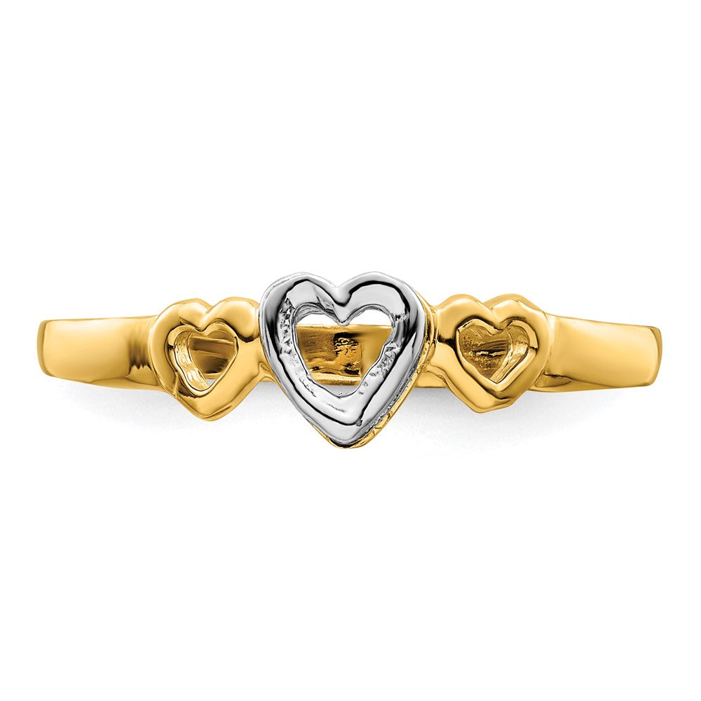 Gold Polished Heart Rings
