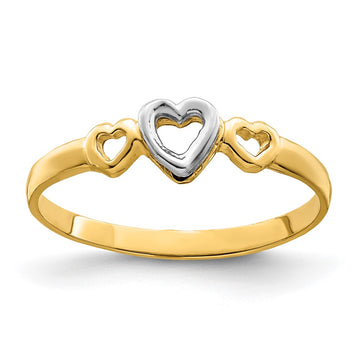 Gold Polished Heart Rings
