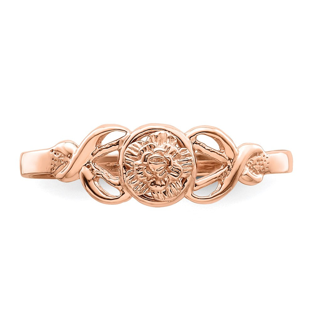 Gold Polished Flower Rings