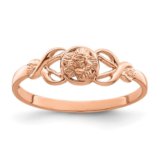 Gold Polished Flower Rings
