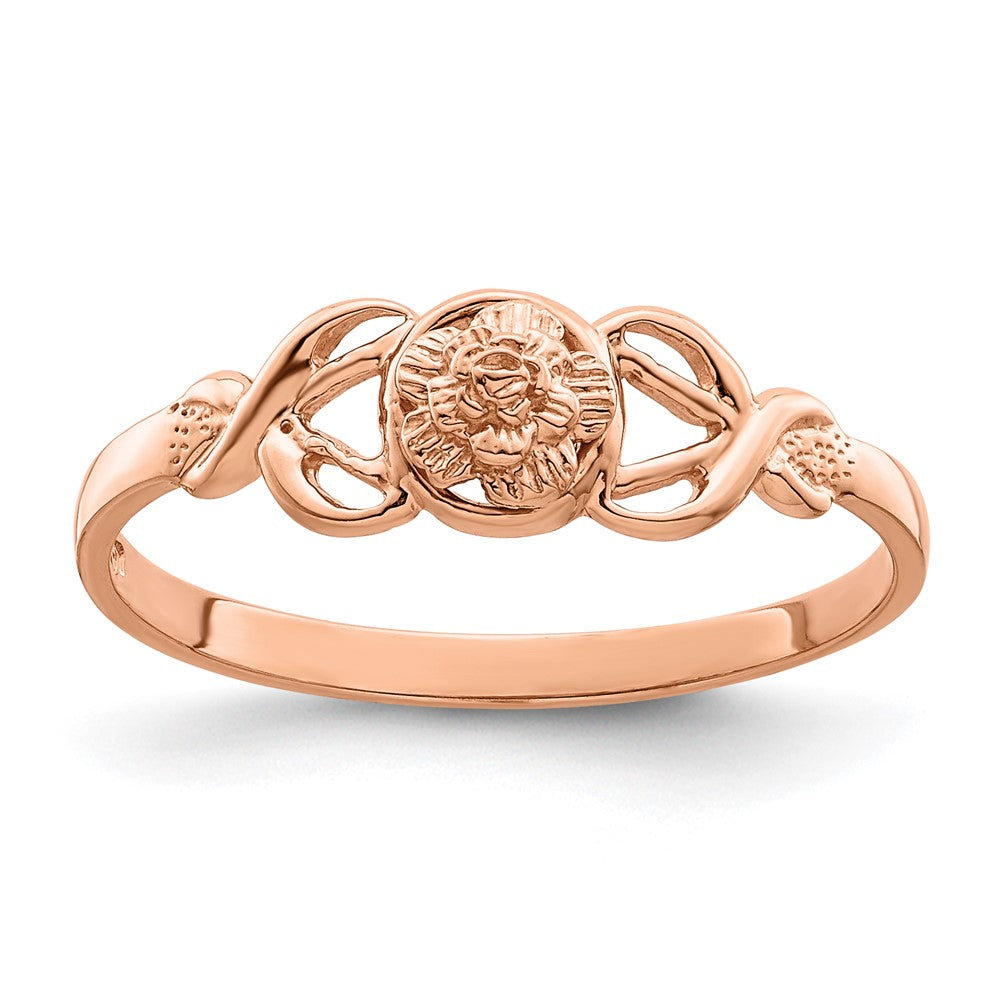 Gold Polished Flower Rings