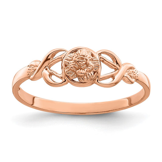 Gold Polished Flower Rings