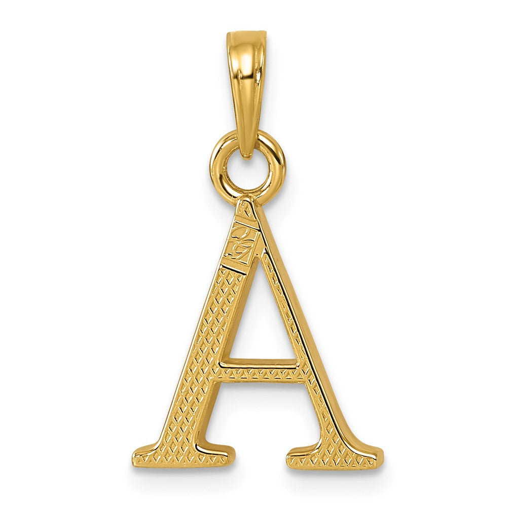 14K Letter A Initial Pendant