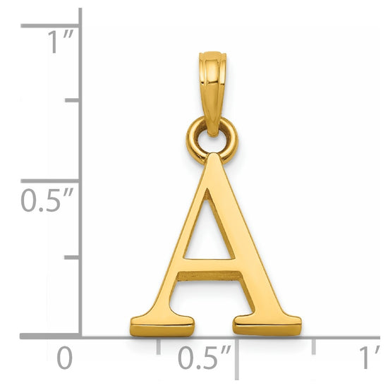 14K Letter A Initial Pendant