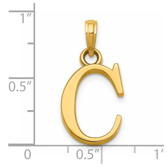 14K Letter C Initial Pendant