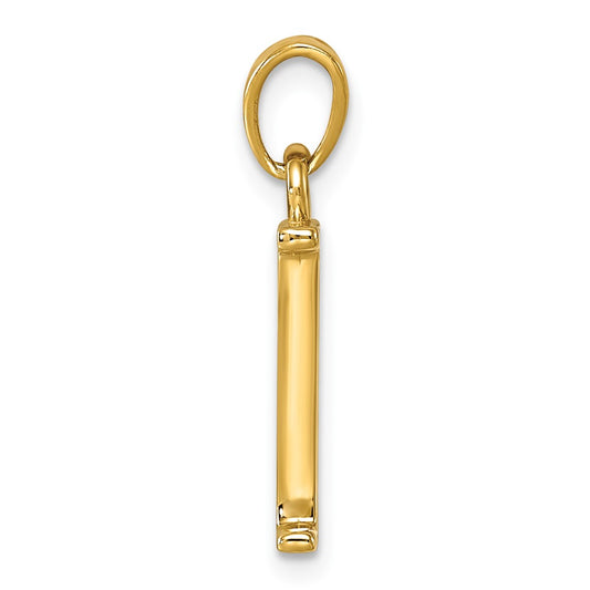14K Letter D Initial Pendant