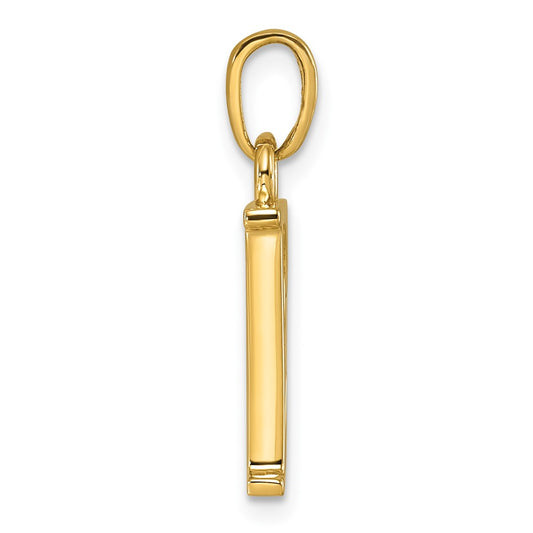 14K Polished Letter E Pendant