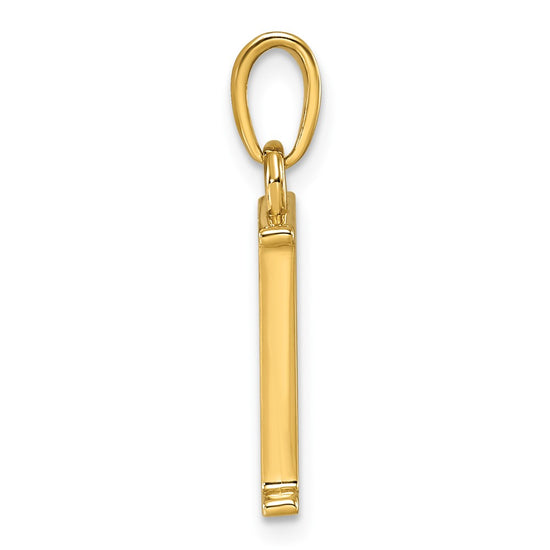 14K Polished Letter F Pendant