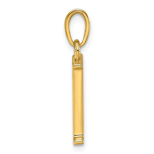 14K Polished Letter F Pendant