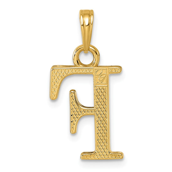 14K Polished Letter F Pendant