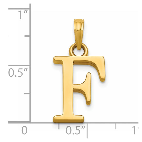 14K Polished Letter F Pendant
