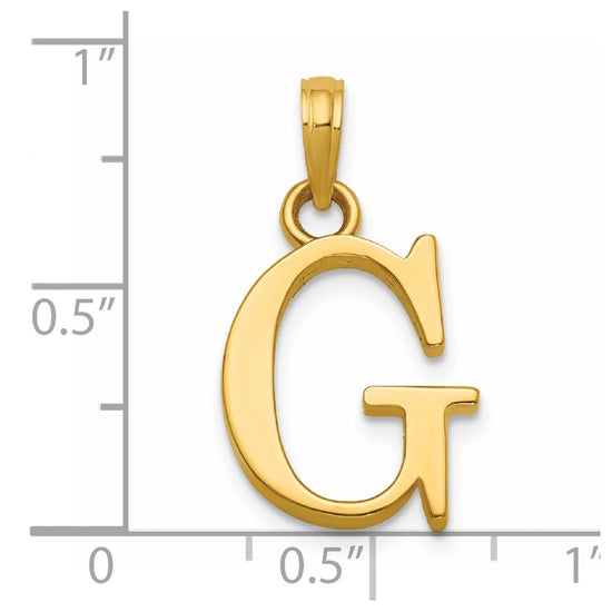 14K Polished Letter G Pendant