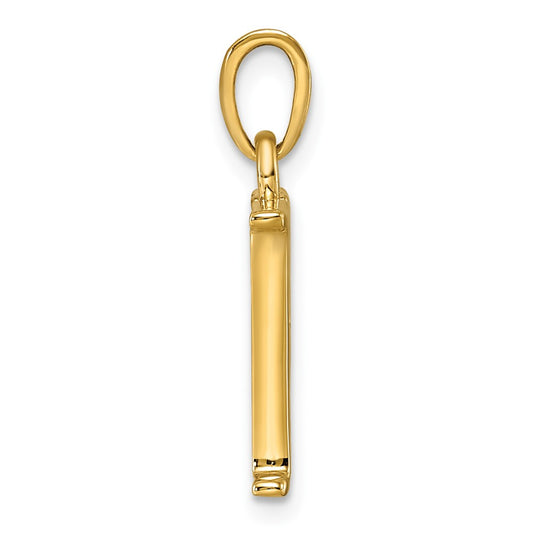 14K Polished Letter H Pendant