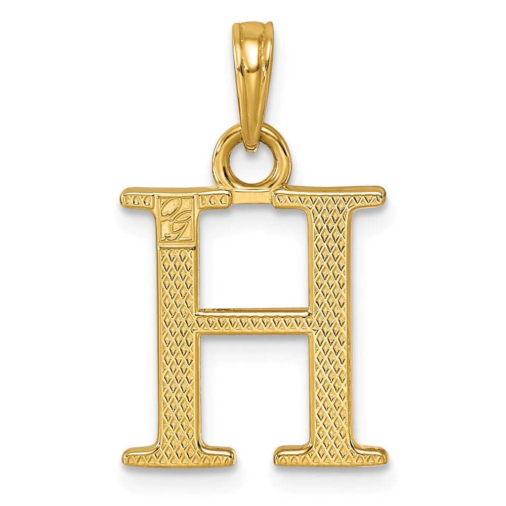 14K Polished Letter H Pendant