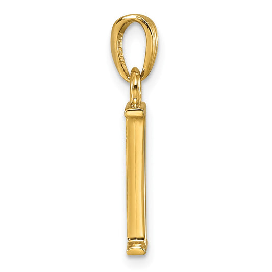 14K Polished Letter I Pendant