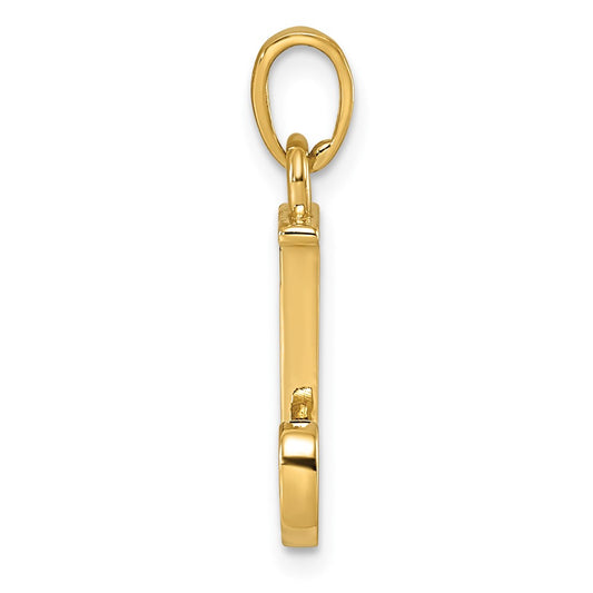 14K Polished Letter J Pendant