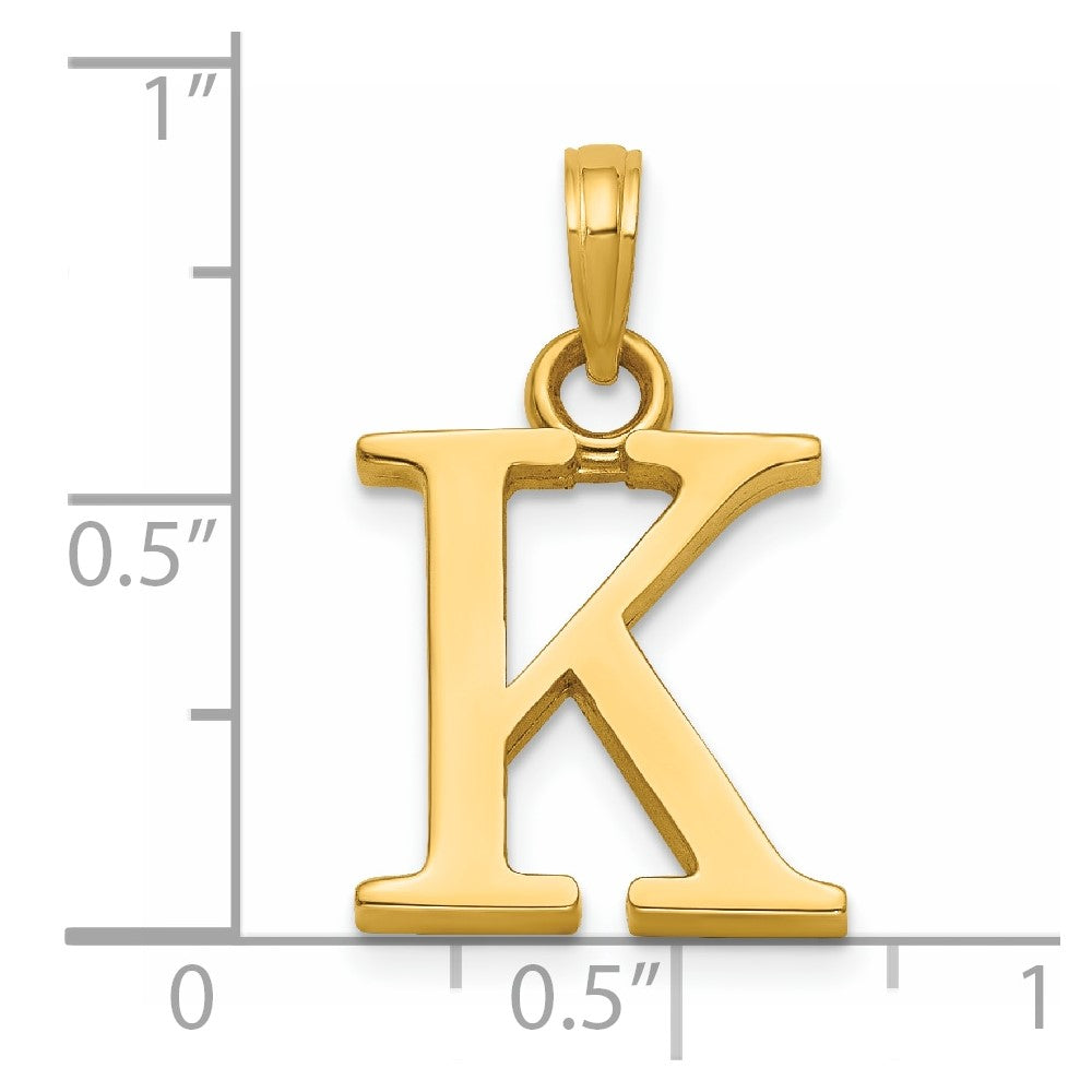 14K Polished Letter K Pendant
