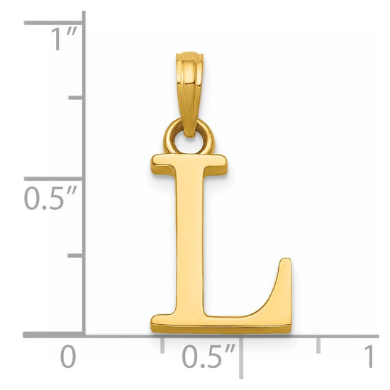 14K Polished Letter L Pendant