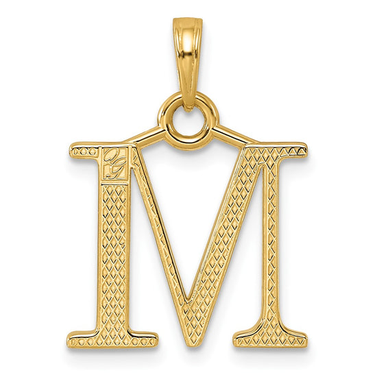 14K Polished Letter M Pendant