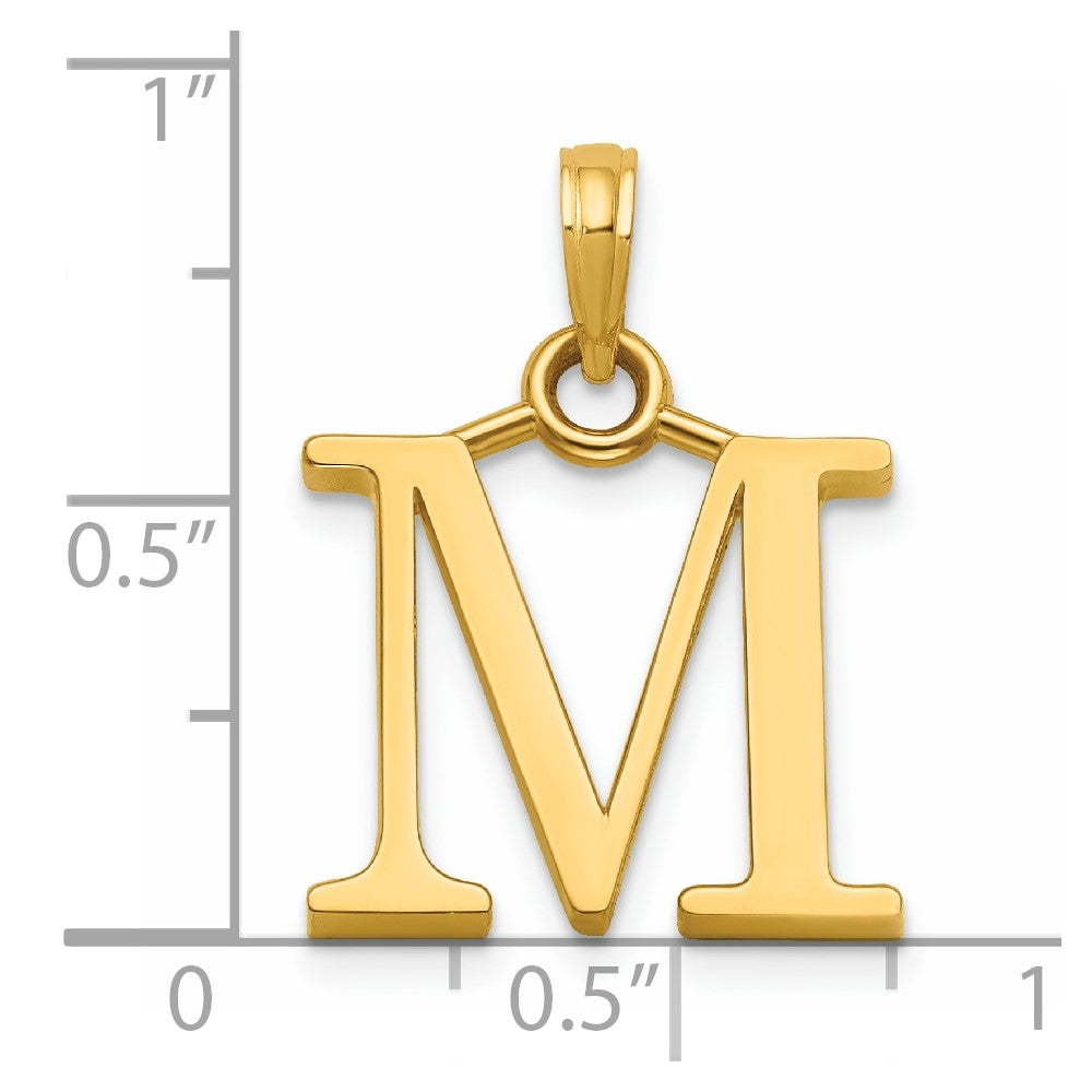 14K Polished Letter M Pendant