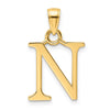 14K Polished Letter N Pendant