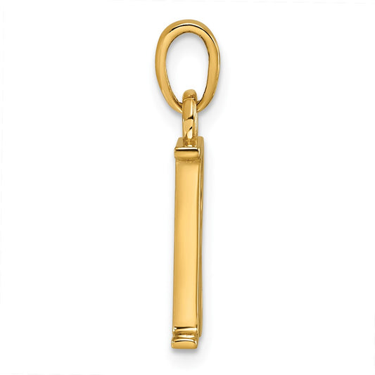 14K Polished Letter R Pendant