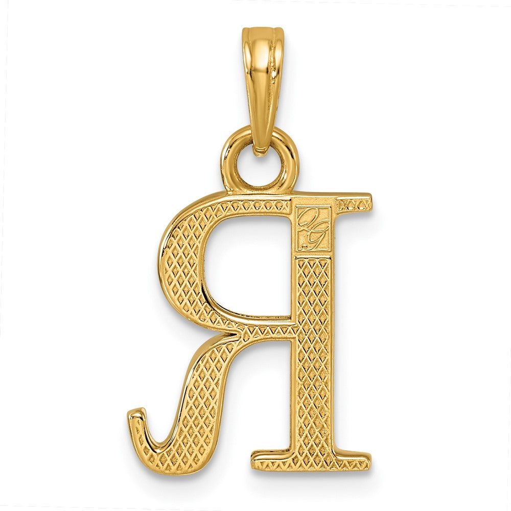 14K Polished Letter R Pendant