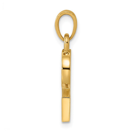 14K Polished Letter S Pendant