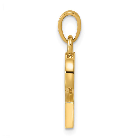 14K Polished Letter S Pendant