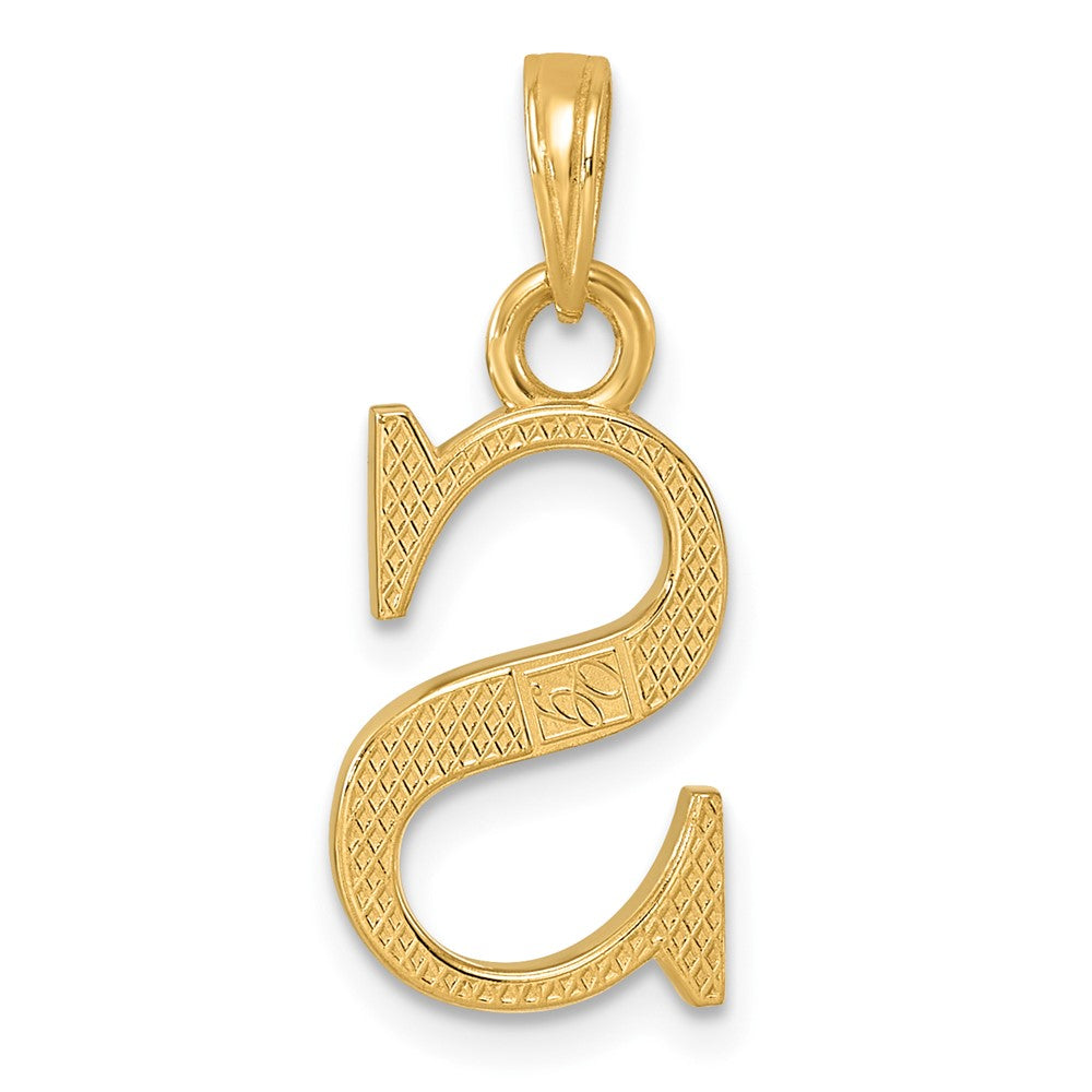 14K Polished Letter S Pendant