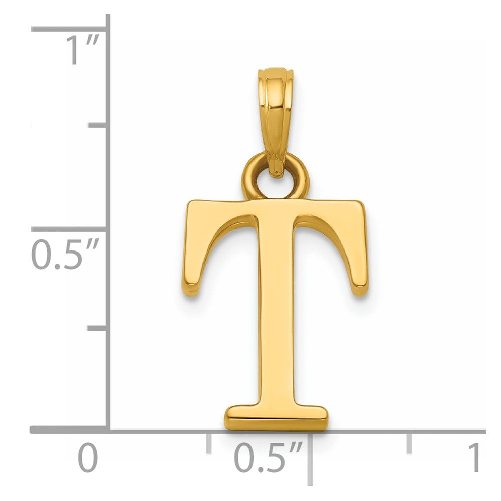14K Polished Letter T Pendant