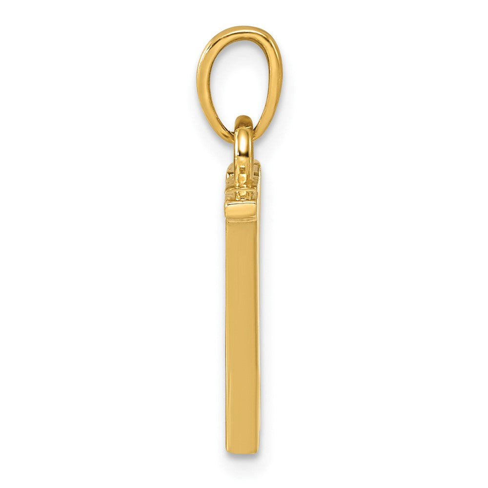 14K Polished Letter W Pendant