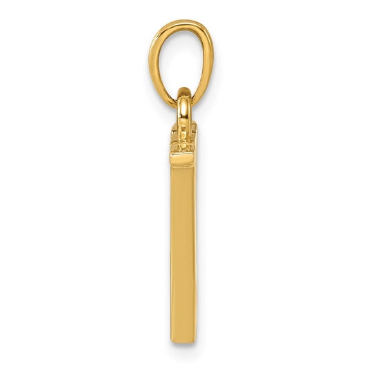 14K Polished Letter W Pendant